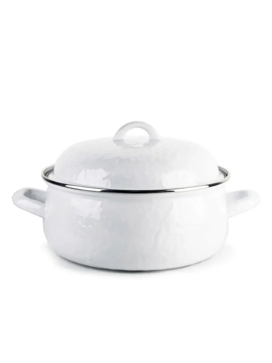 Кастрюля-жаровня Solid White Enamelware Collection объемом 4 л Golden Rabbit