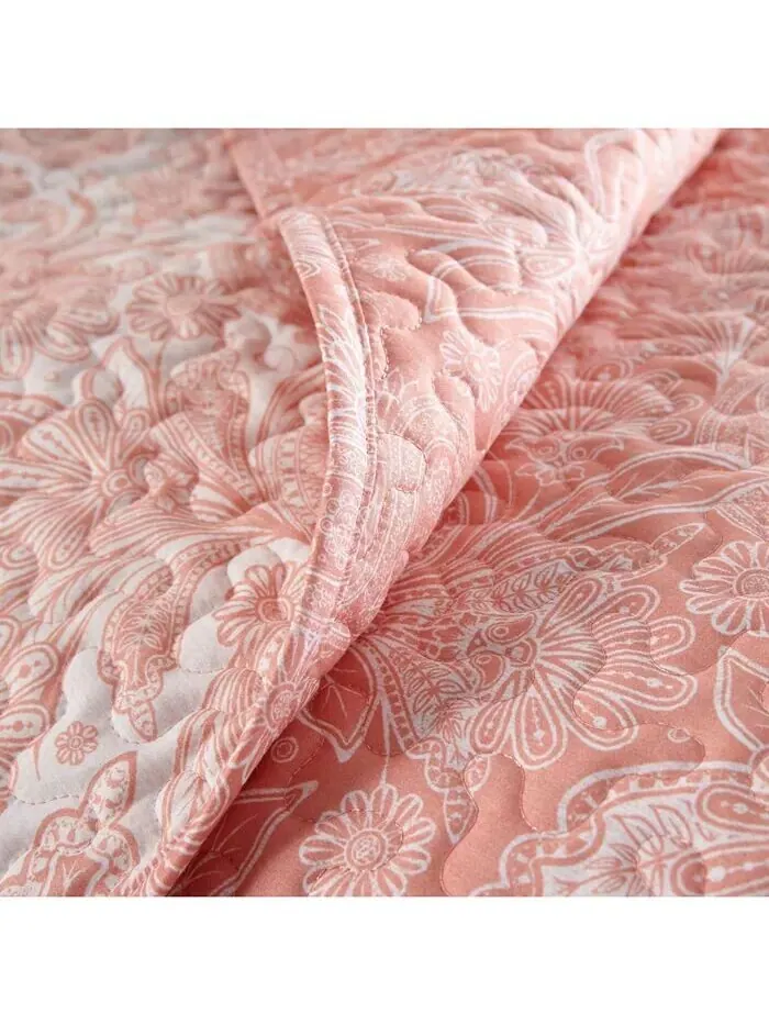 Легкое двустороннее одеяло и накидка Perfect Paisley Southshore Fine Linens — изображение 3 из 5, коралл