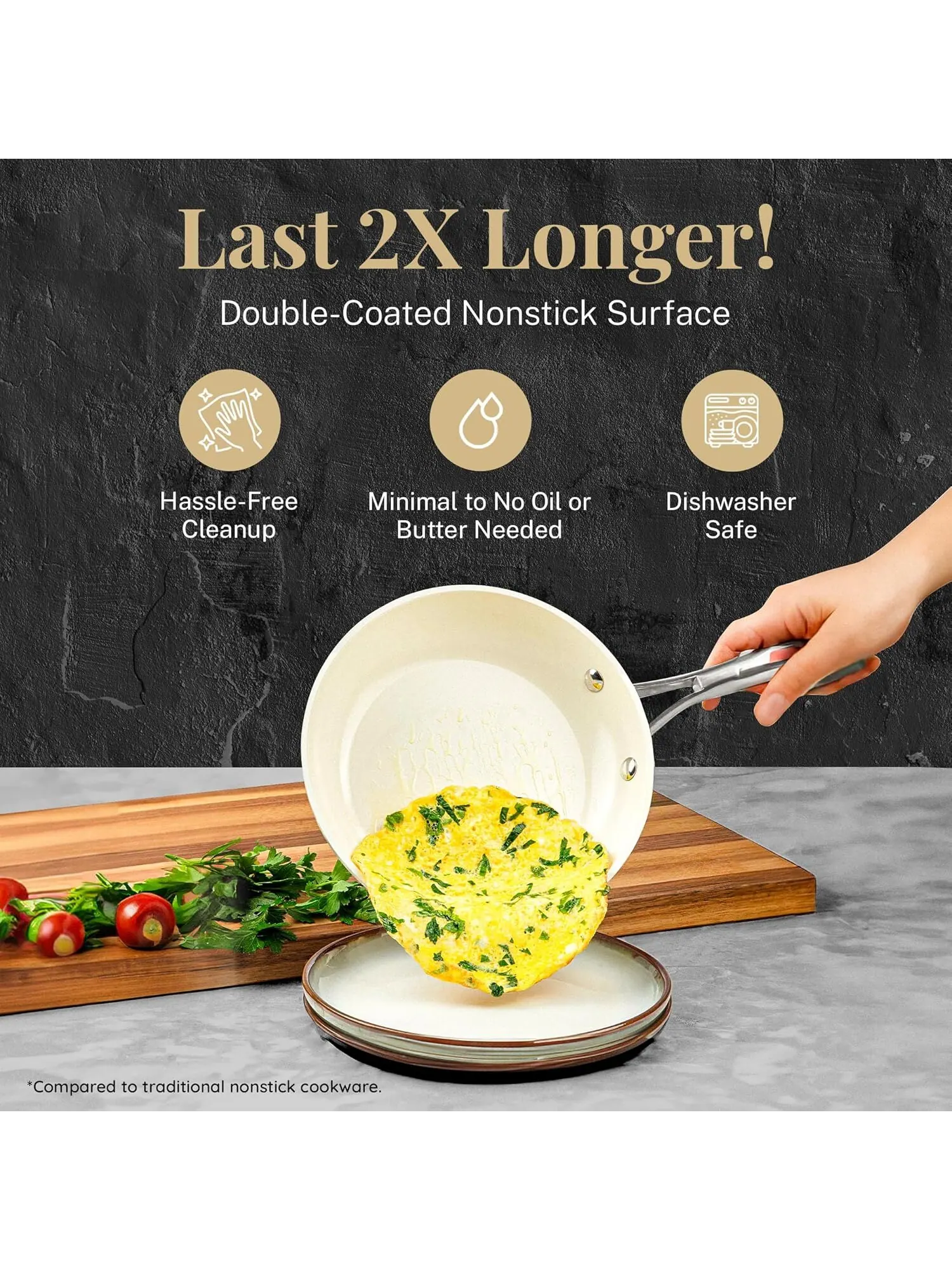 Набор кухонной посуды и форм для запекания Gotham Steel Hammered Ceramic Nonstick, 15 предметов — изображение 5 из 8
