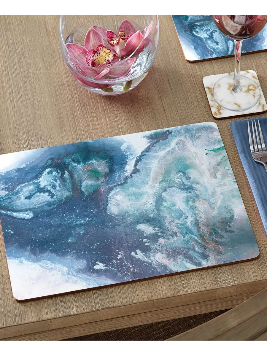 Набор из 4 подставок под тарелки из пробки и ДВП Graceful Ocean CounterArt — изображение 2 из 4, мульти