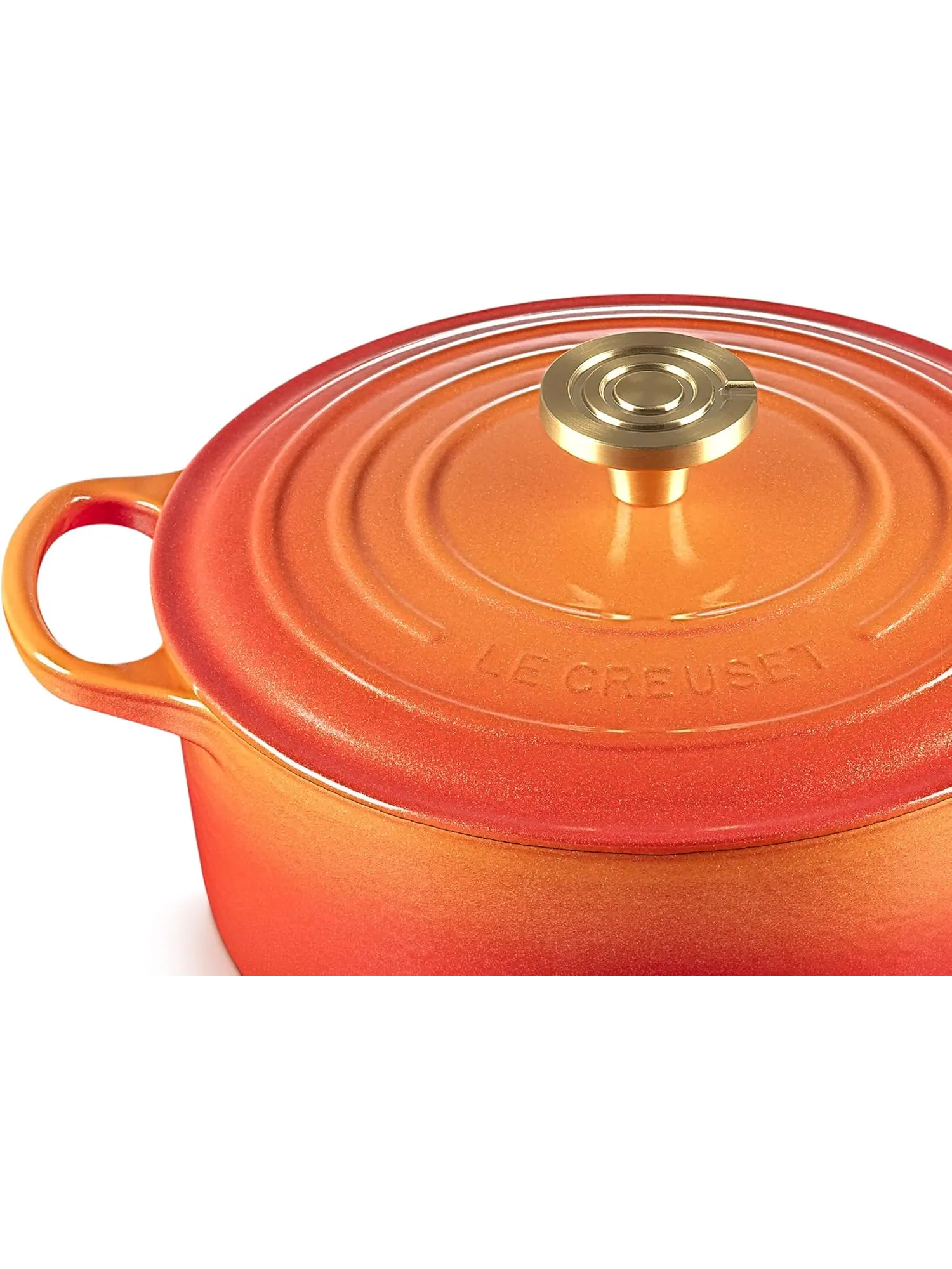 Кастрюля круглая Le Creuset Signature, 4,2 л, 24 см — изображение 2 из 9, оранжевый/золотой