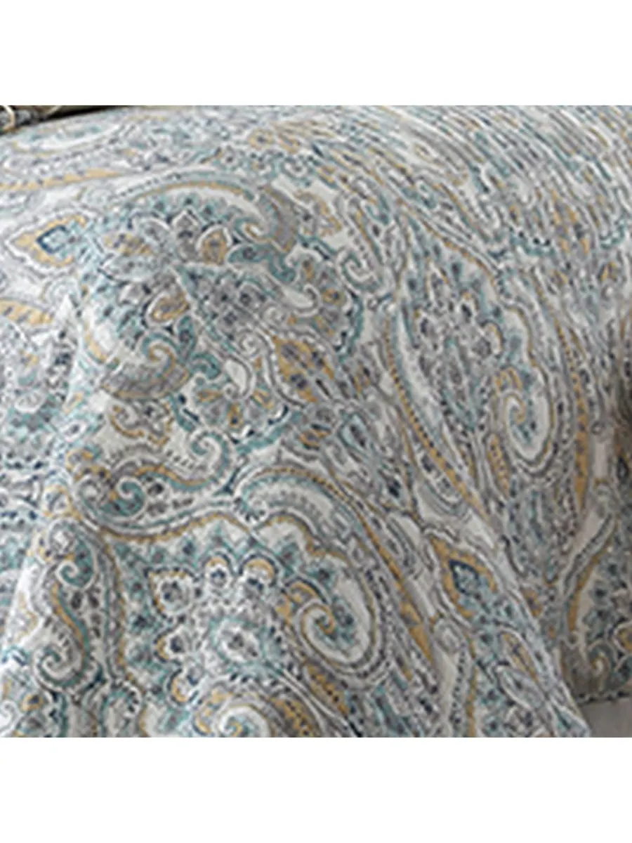 Двустороннее одеяло Rome Damask, 3 предмета, размер Full/Queen Levtex — изображение 2 из 3, серый