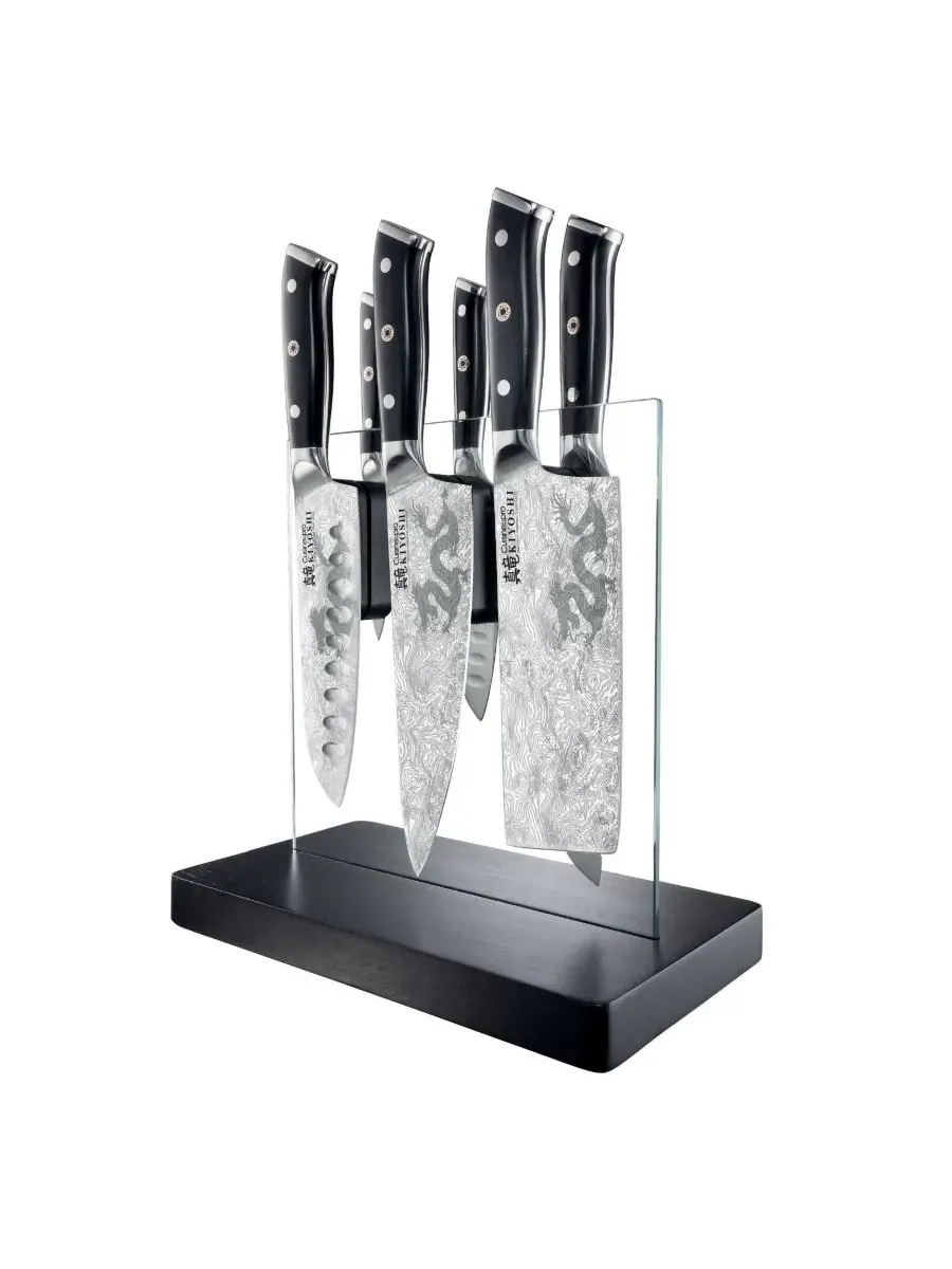 Набор из 7 ножей Kiyoshi Kiyo Steel с подставкой Cuisine::Pro
