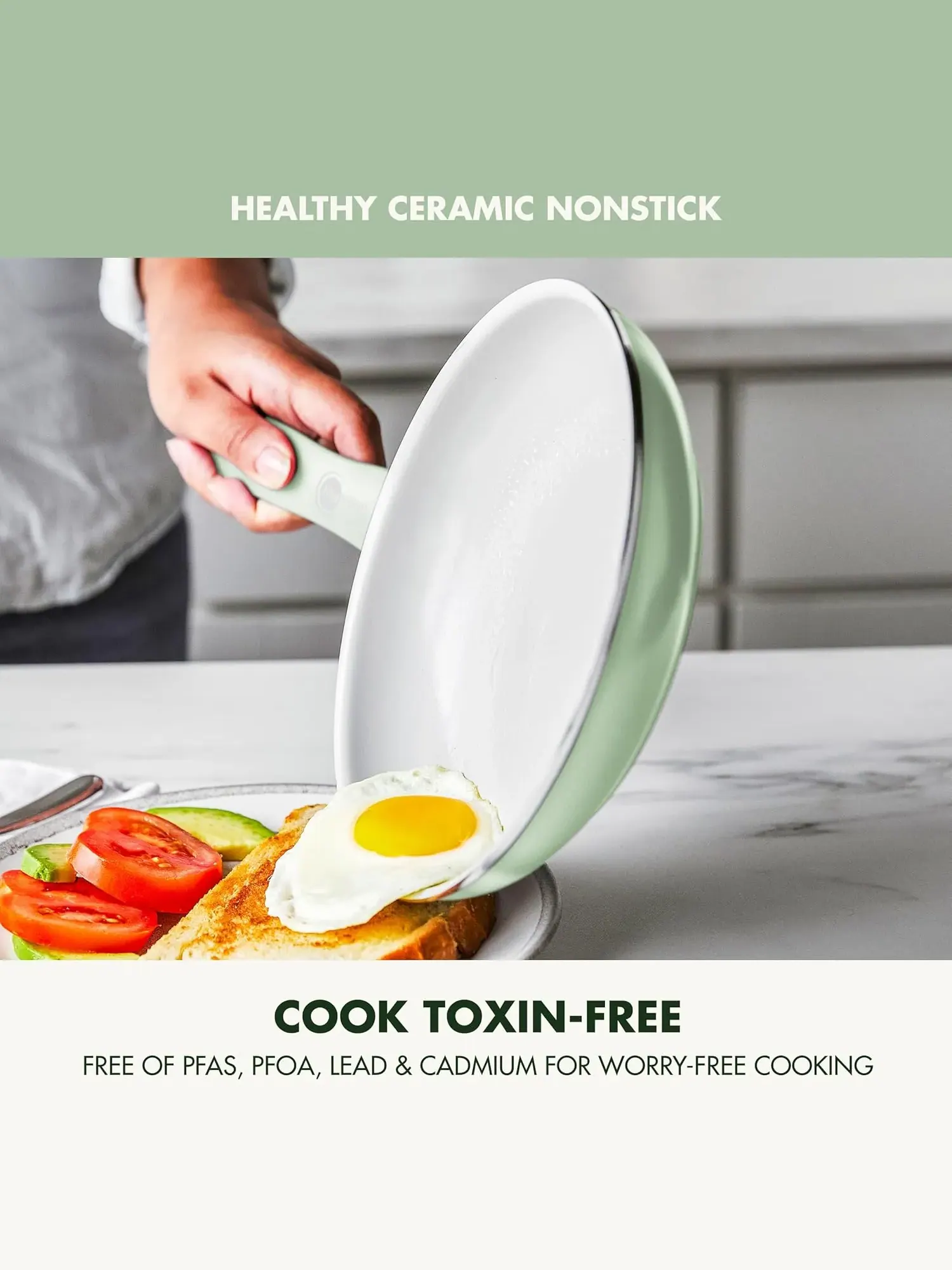 Сковорода GreenPan Dover, 25 см — изображение 2 из 7, зеленый