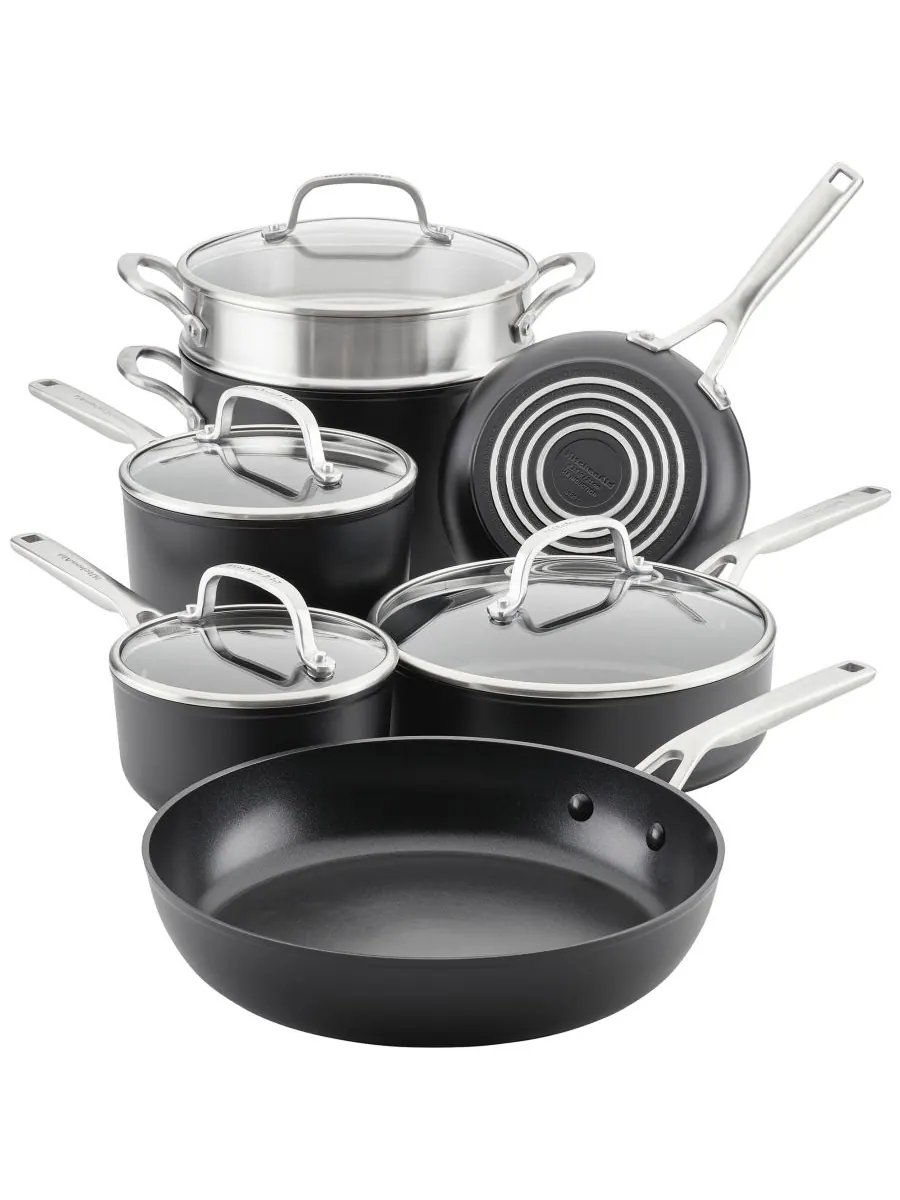 Набор посуды KitchenAid Hard-Anodized Aluminum Nonstick, 11 предметов