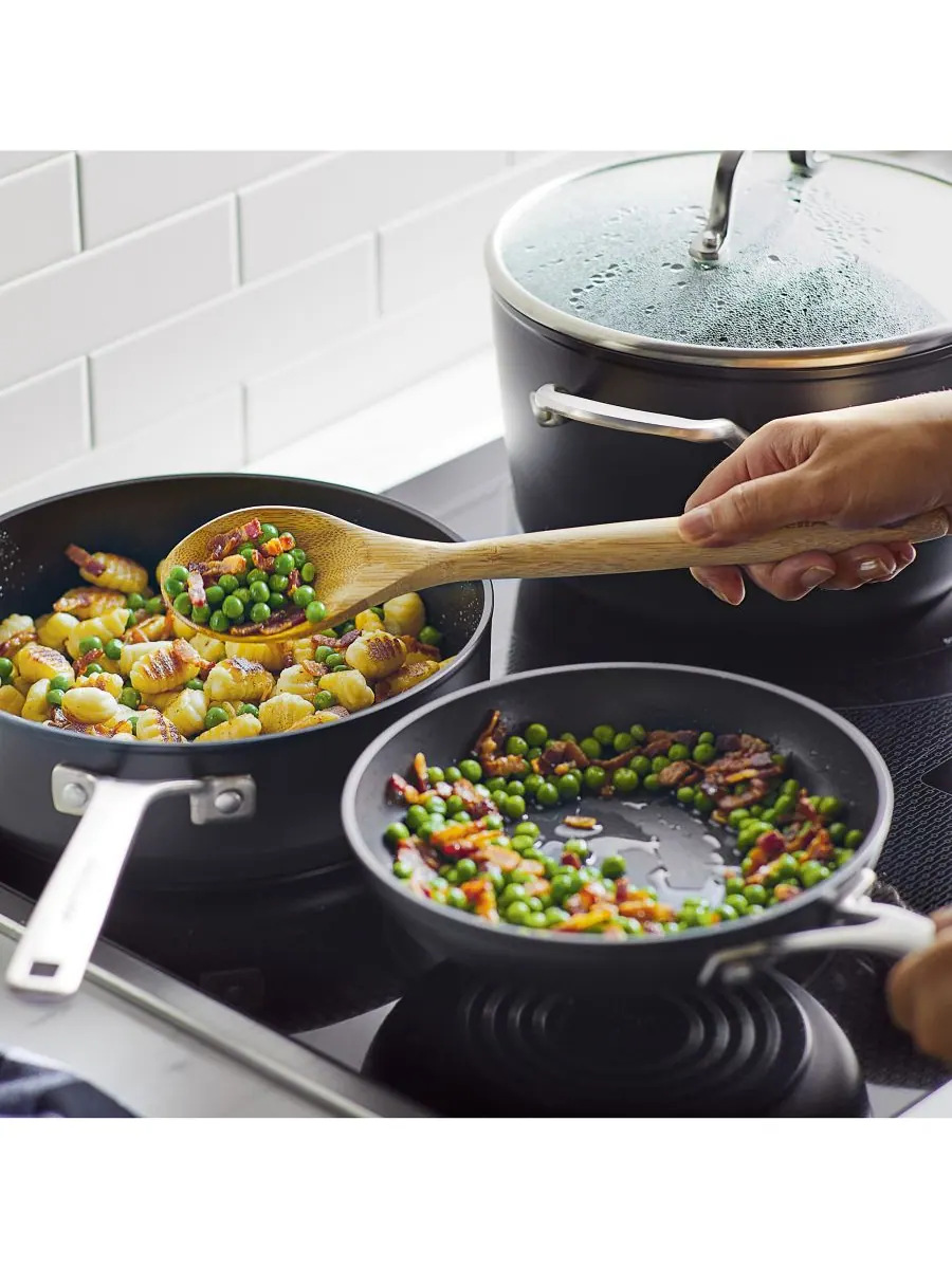 Набор посуды KitchenAid Hard-Anodized Aluminum Nonstick, 11 предметов — изображение 2 из 9, черный