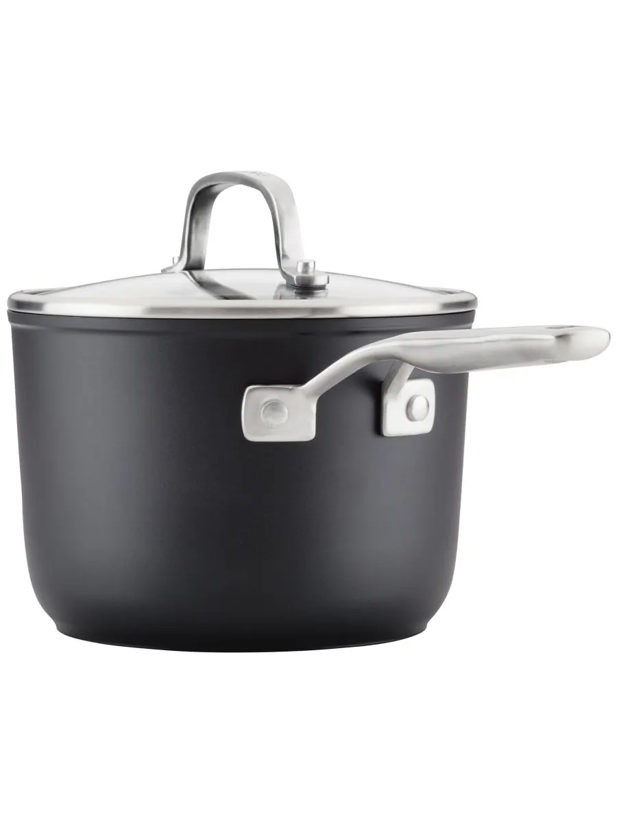 Набор посуды KitchenAid Hard-Anodized Aluminum Nonstick, 11 предметов — изображение 7 из 9, черный