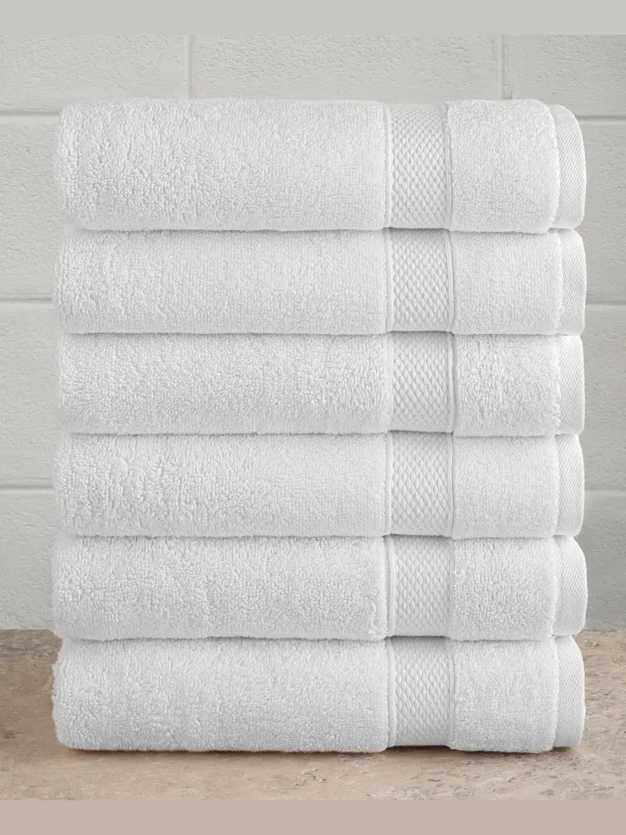 Набор из 6 полотенец для рук Anovia Turkish Cotton Linum Home — изображение 7 из 7, белый