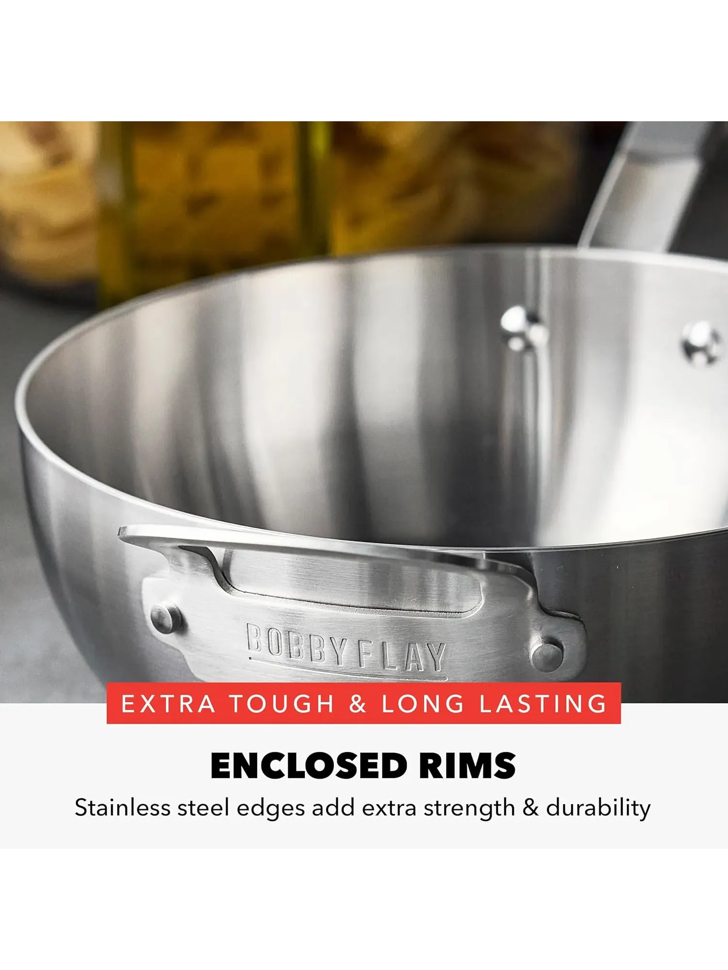 Шеф-сотейник с крышкой GreenPan x Bobby Flay Stainless Steel, 24 см, 3.55 л — изображение 9 из 10, серебристый