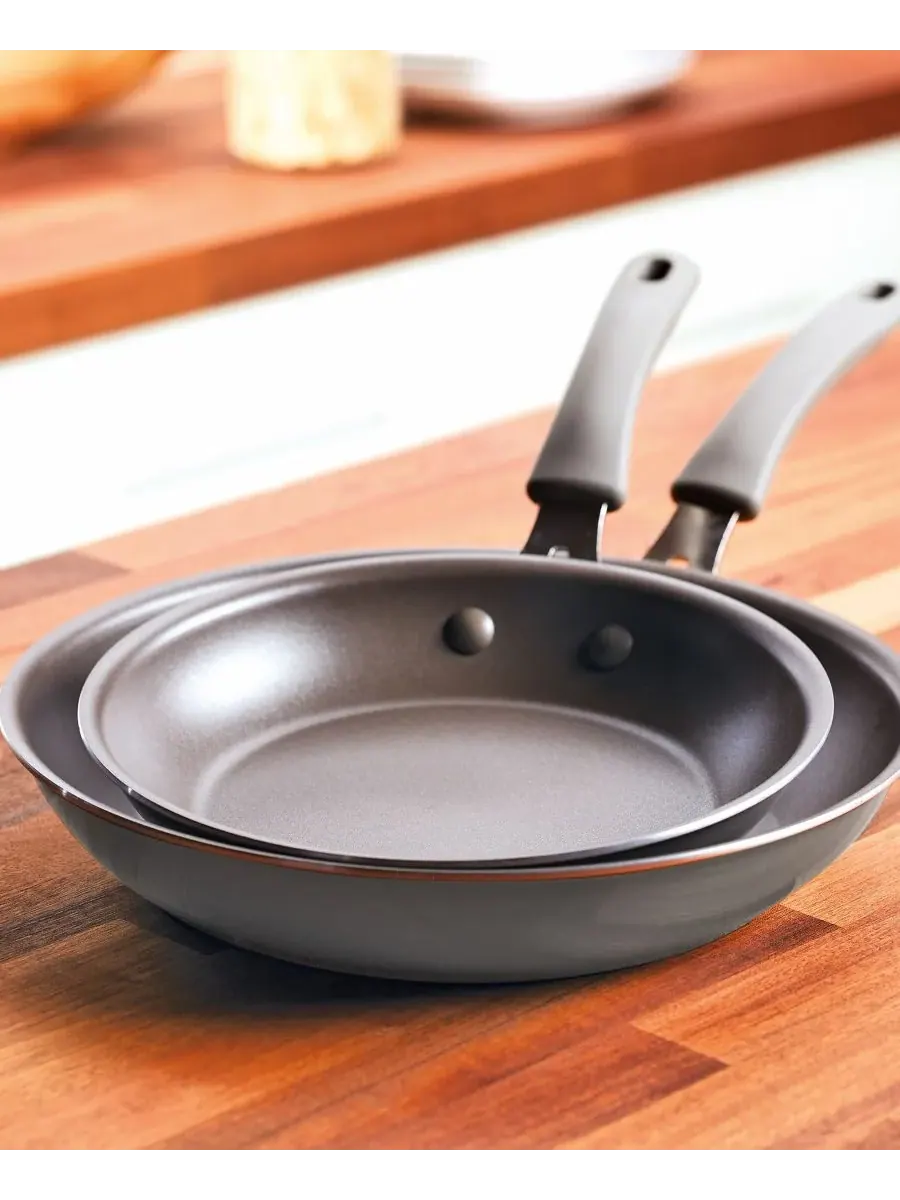 Набор из 2 алюминиевых сковородок с антипригарным покрытием Cook + Create Rachael Ray, миндальный — изображение 10 из 10