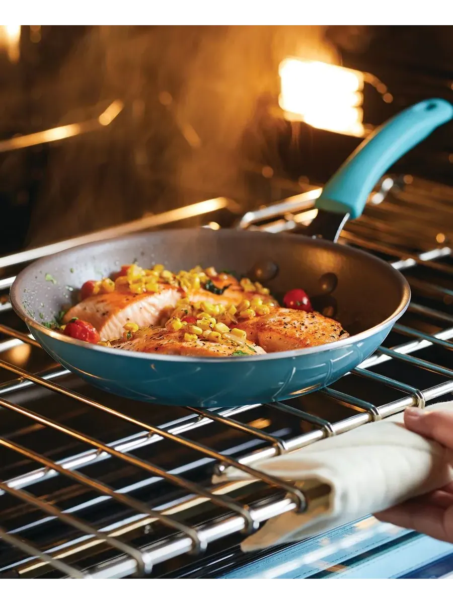 Набор из 2 алюминиевых сковородок с антипригарным покрытием Cook + Create Rachael Ray — изображение 4 из 9, синий