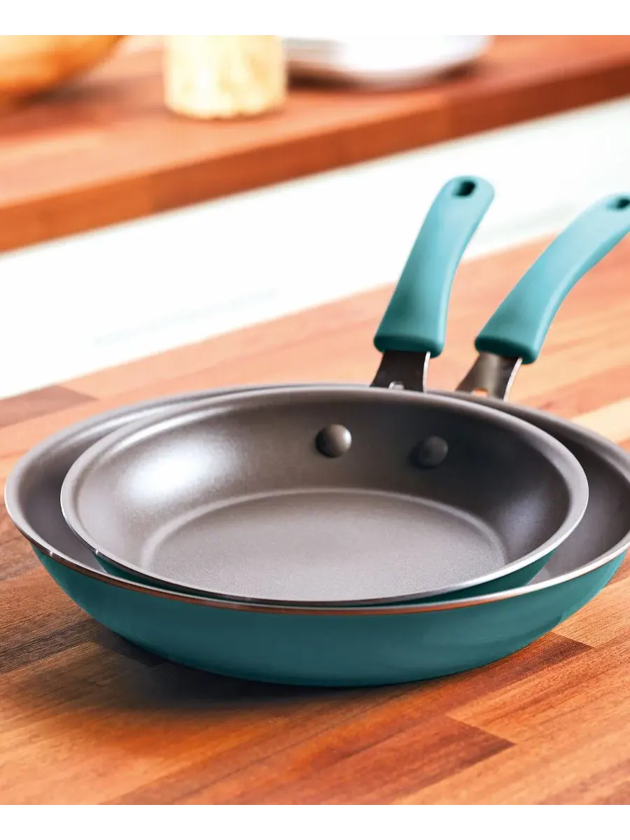 Набор из 2 алюминиевых сковородок с антипригарным покрытием Cook + Create Rachael Ray — изображение 5 из 9, синий