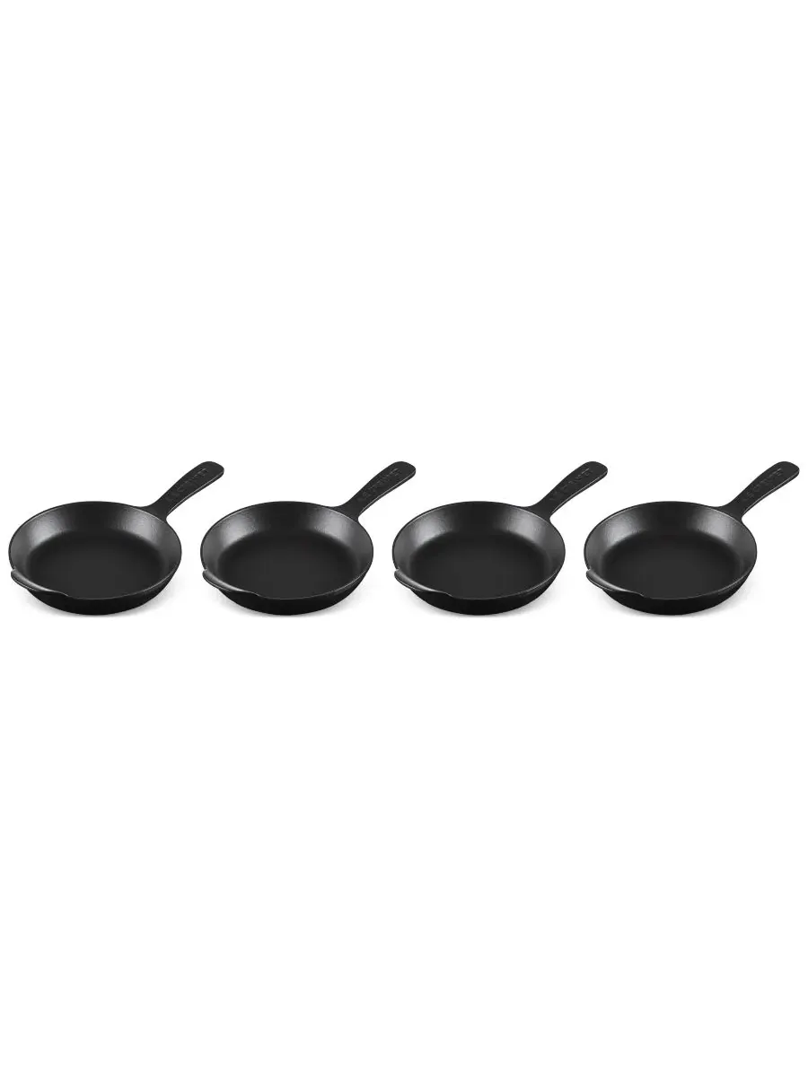 Набор из мини-сковородок для подачи Le Creuset, 4 предмета, 16 см, 0,3 л — изображение 2 из 6, черный