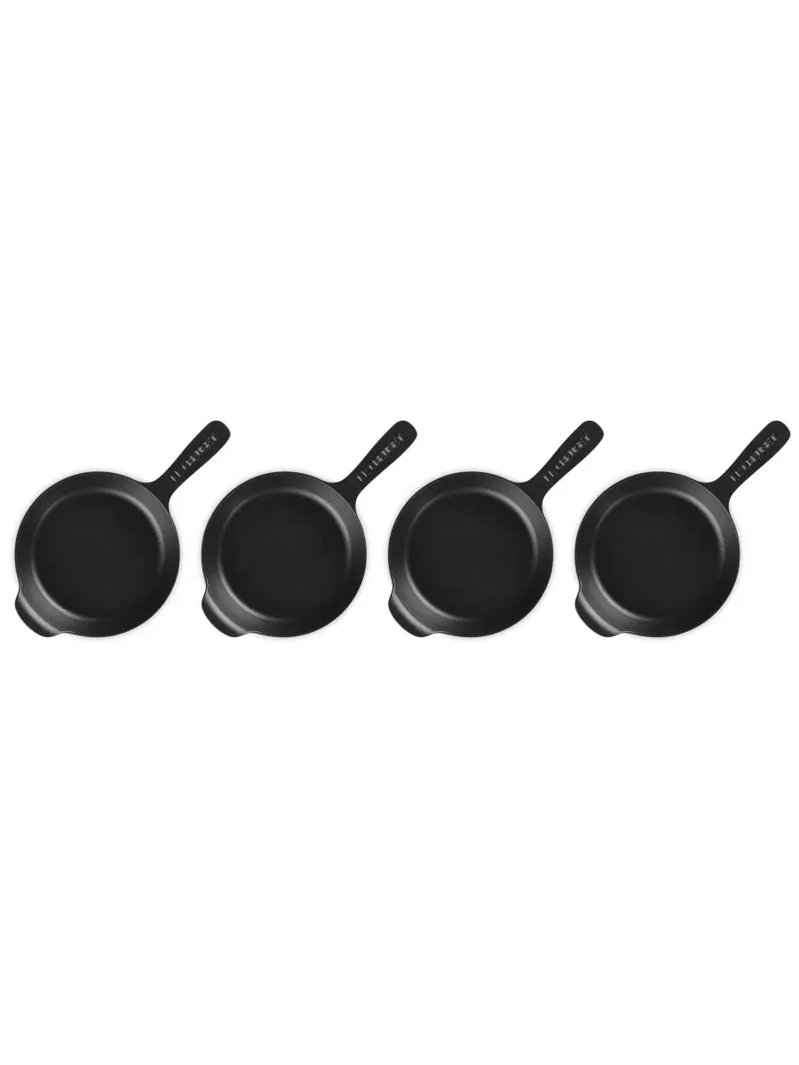 Набор из мини-сковородок для подачи Le Creuset, 4 предмета, 16 см, 0,3 л — изображение 3 из 6, черный