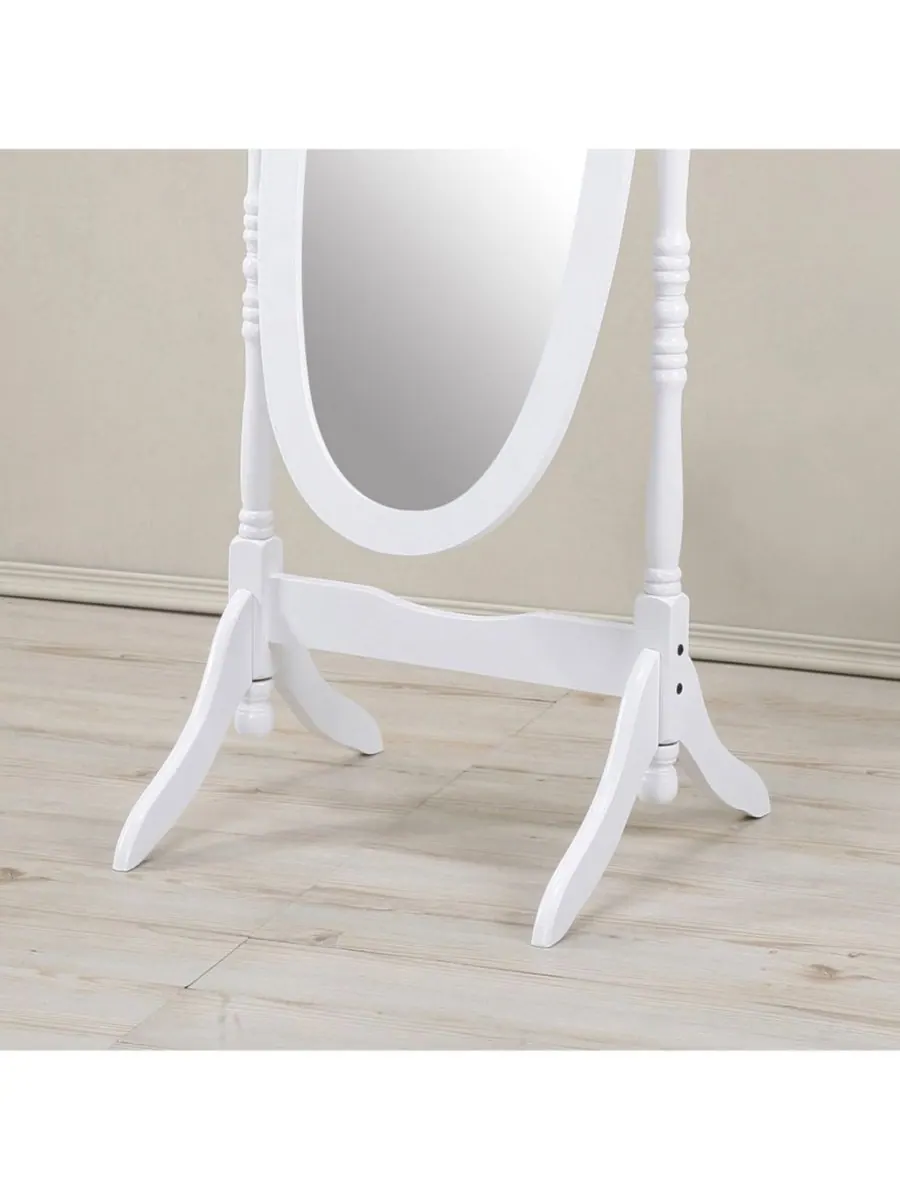 Streamdale Furniture Традиционное напольное зеркало в стиле королевы Анны от Streamdale — изображение 7 из 7, белый