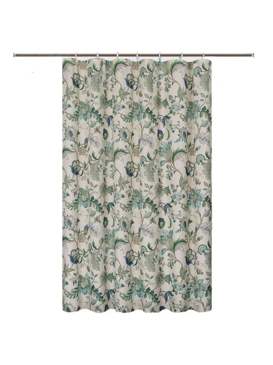 Шторка для ванной с цветочным принтом, 183x183 см, Brissac Classic Floral Design Buttonholes Ellis — синий