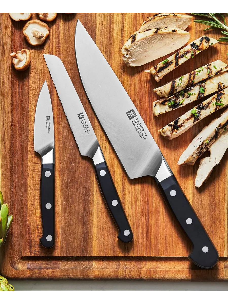 Набор кухонных ножей ZWILLING Pro, 3 предмета, шеф-нож/универсальный серрейторный/овощной