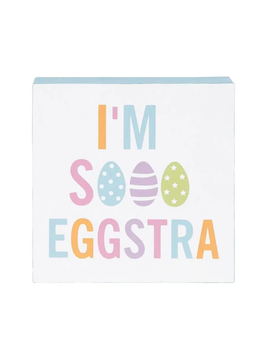 Настольный декор Shelf Block с надписью I'm Eggstra C&F Home — мульти