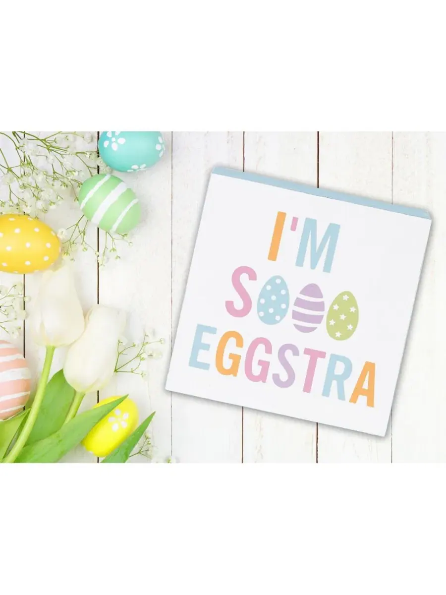 Настольный декор Shelf Block с надписью I'm Eggstra C&F Home — изображение 3 из 3, нет цвета