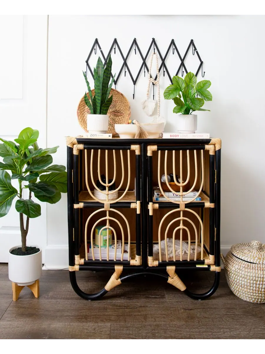 Искусственная калатея высотой 30 см с декоративным кашпо Nearly Natural — изображение 6 из 6, зеленый