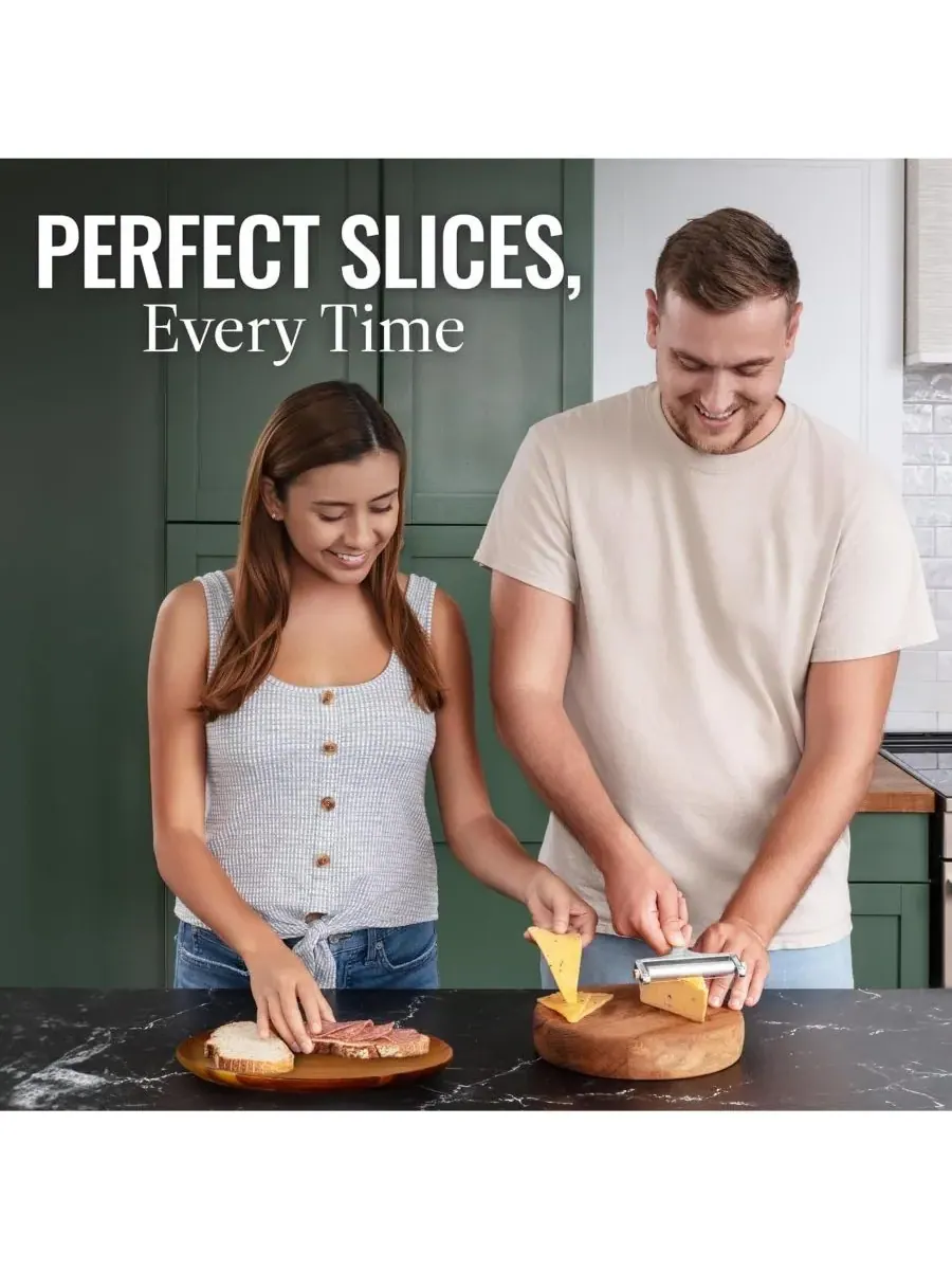 Прочная регулируемая сырорезка с 2 дополнительными проволочками Zulay Kitchen — изображение 8 из 10, серебряный