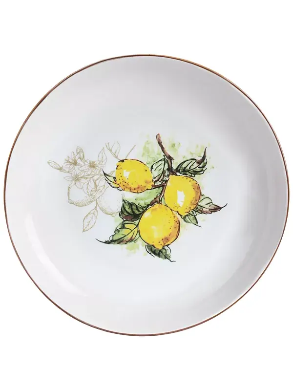 Набор для пасты и мисок Lemon из 5 предметов Lorren Home Trends — изображение 3 из 4, белый