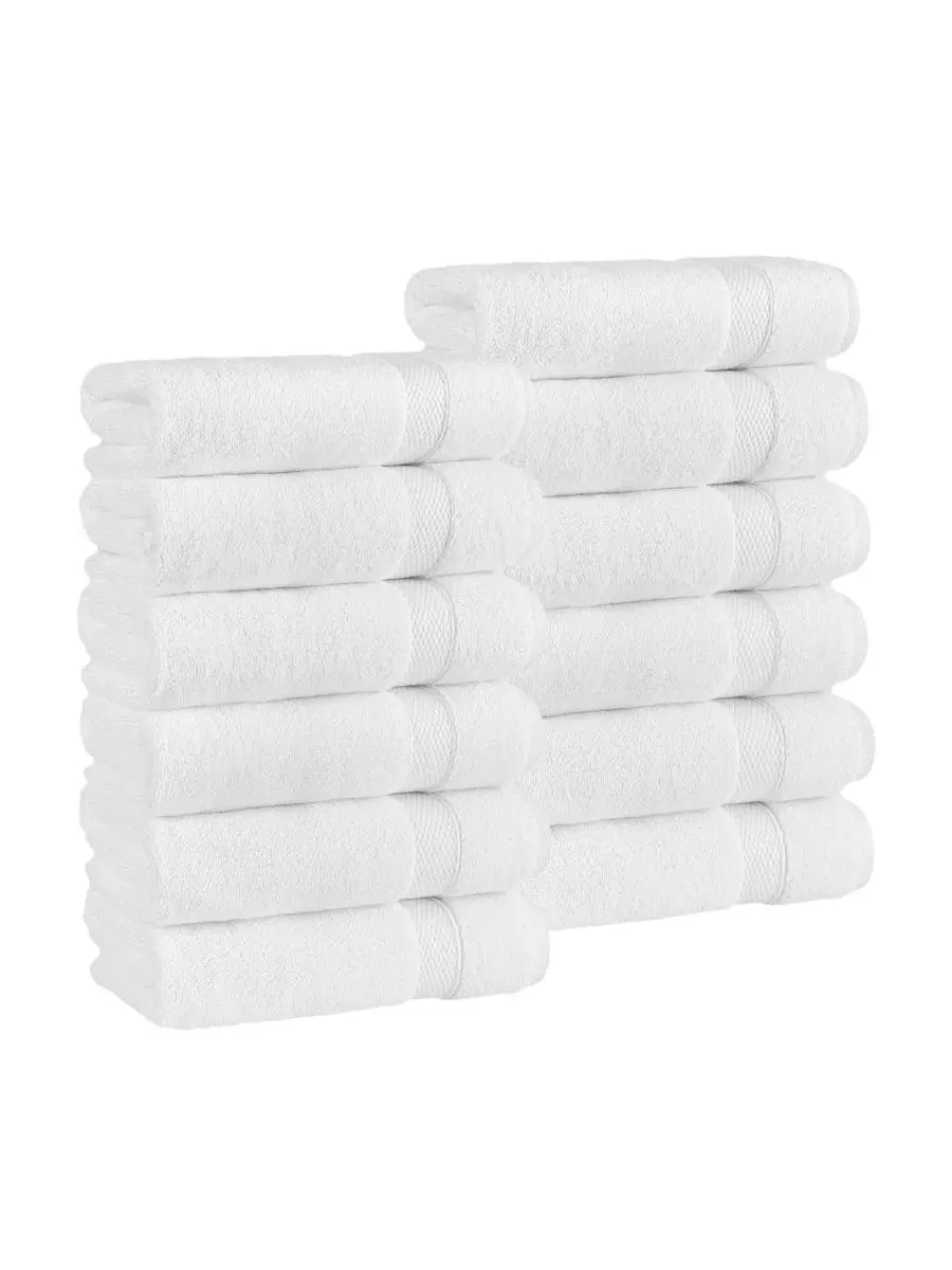 Набор полотенец для рук Anovia Turkish Cotton, 12 шт., 40x76 см Linum Home — изображение 2 из 7, белый
