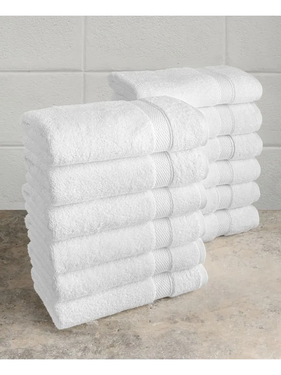 Набор полотенец для рук Anovia Turkish Cotton, 12 шт., 40x76 см Linum Home — изображение 7 из 7, белый