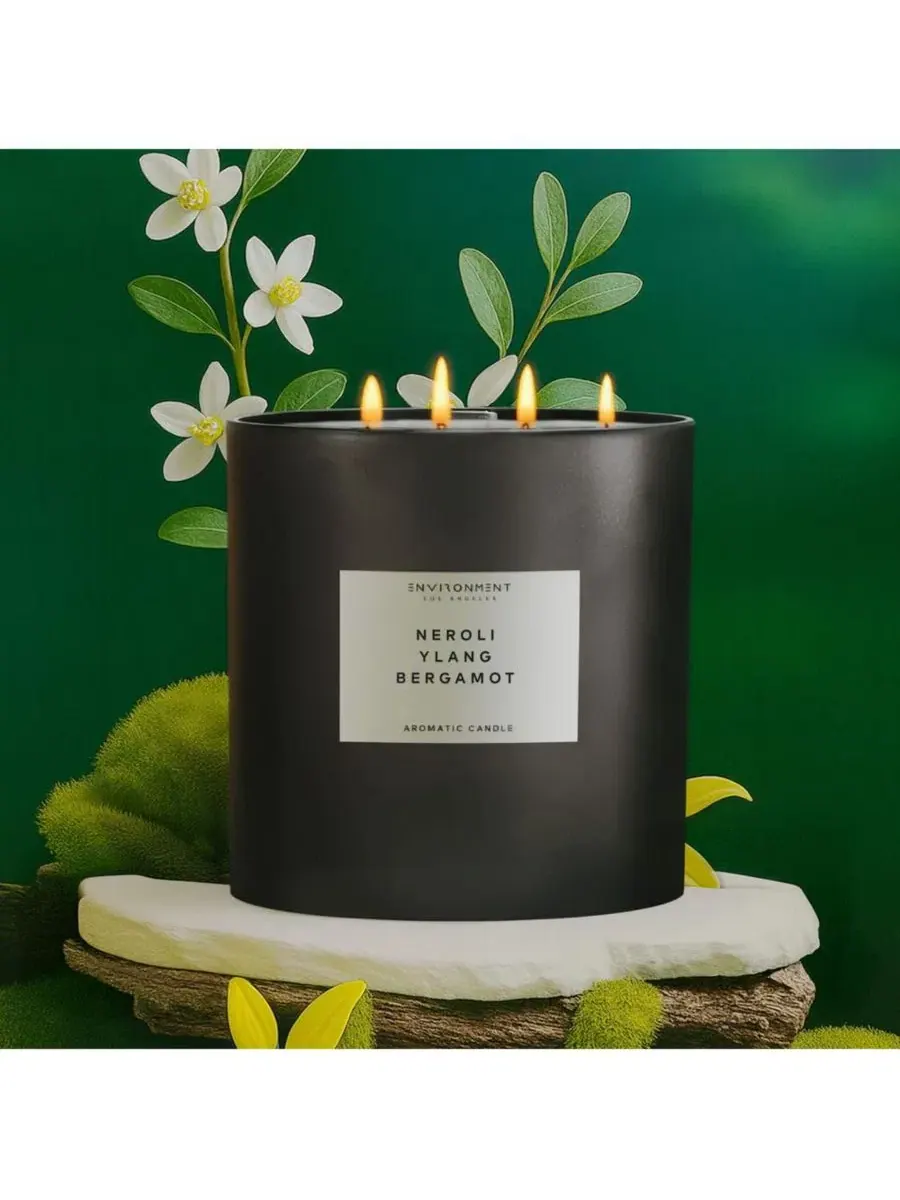 Ароматическая свеча 1,6 л с ароматом Chanel 5 ENVIRONMENT — изображение 2 из 3, темно-серый
