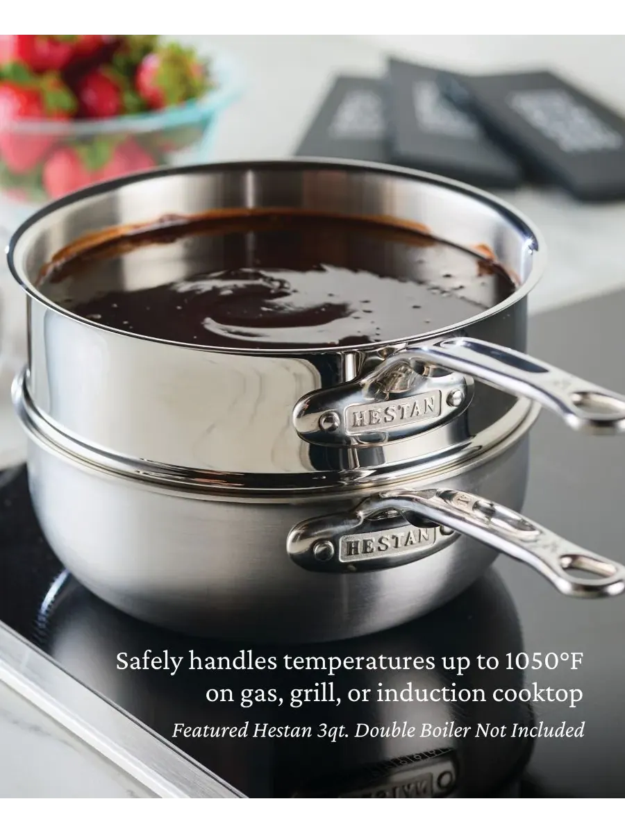 Сотейник NanoBond Molecular Titanium объемом 2 л с крышкой Hestan, нержавеющая сталь — изображение 8 из 10, серебристый