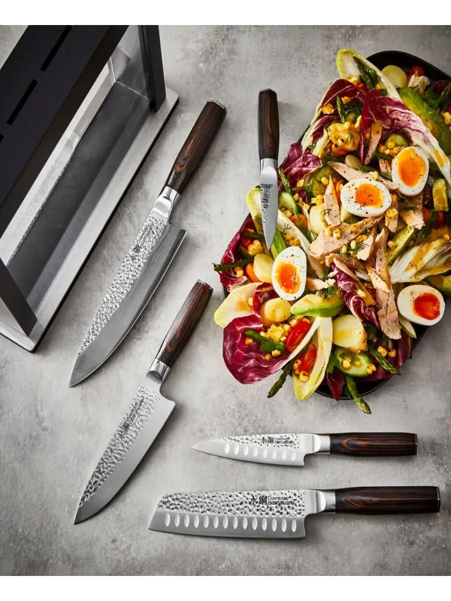Набор из 6 ножей Damashiro Emperor Hisa с подставкой Cuisine::Pro — изображение 8 из 10, коричневый черный