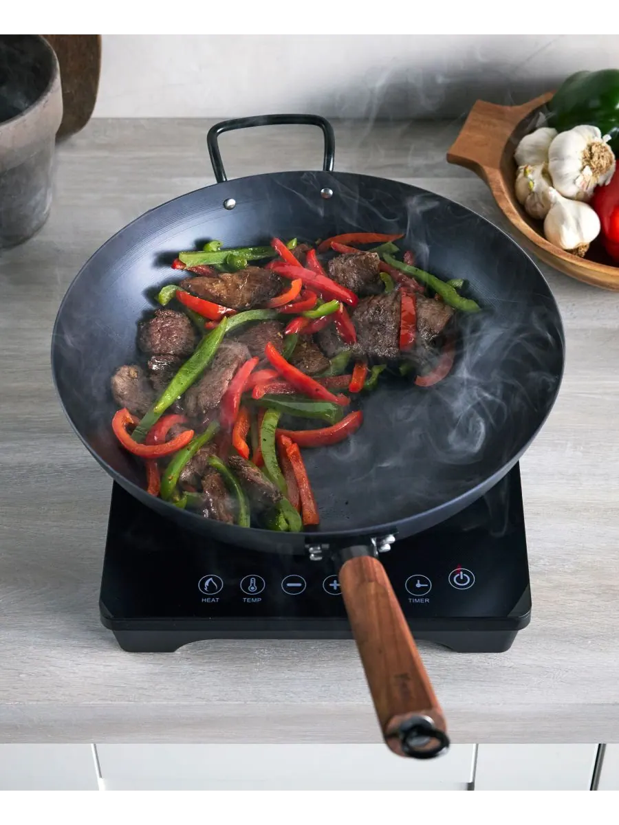 Сковорода-вок GreenPan Kyoto Carbon Steel, 35 см — изображение 7 из 8, черный