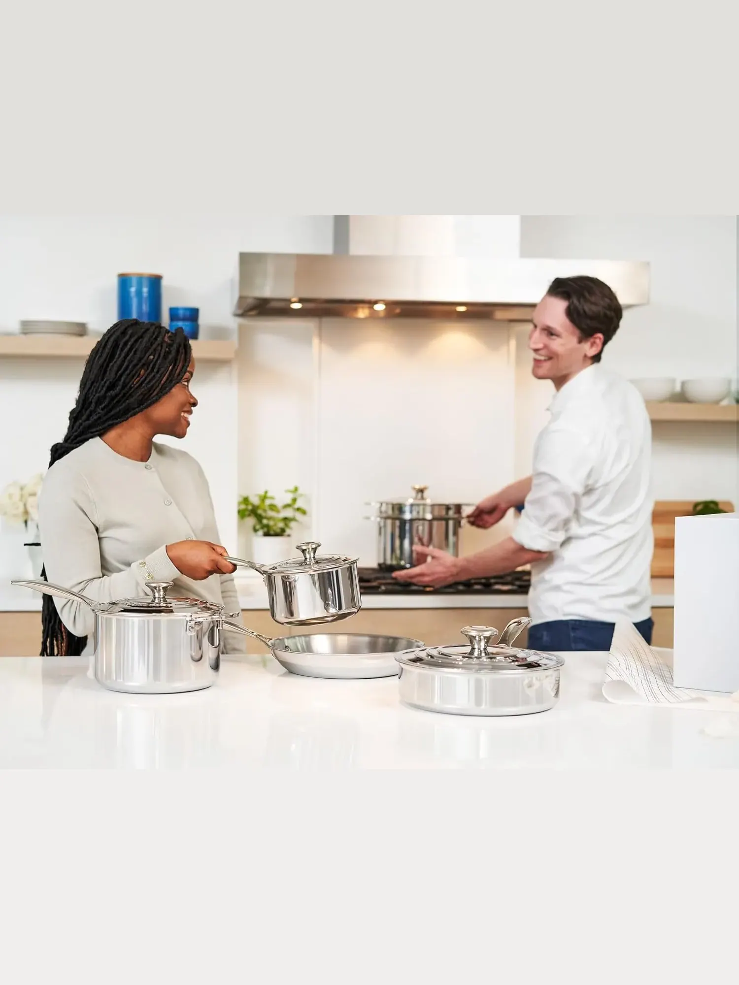 Набор посуды Le Creuset Tri-Ply Stainless Steel, 10 предметов — изображение 9 из 9, серебристый