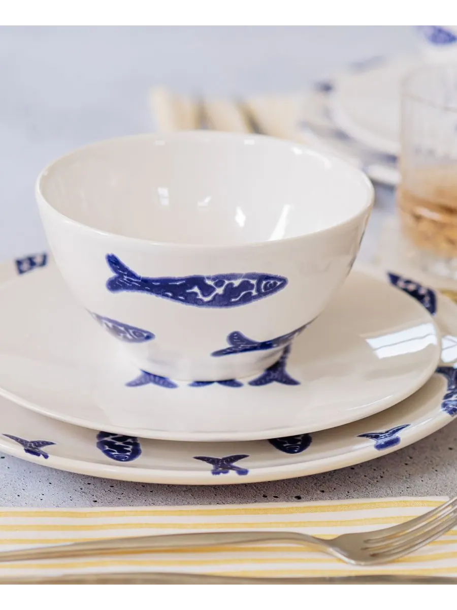 Santorini Minnows Cereal Bowl VIETRI — изображение 3 из 4, синий