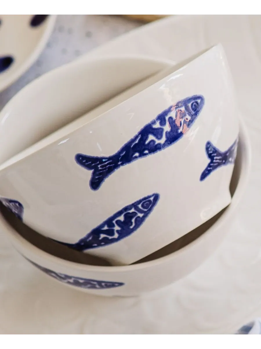 Santorini Minnows Cereal Bowl VIETRI — изображение 4 из 4, синий