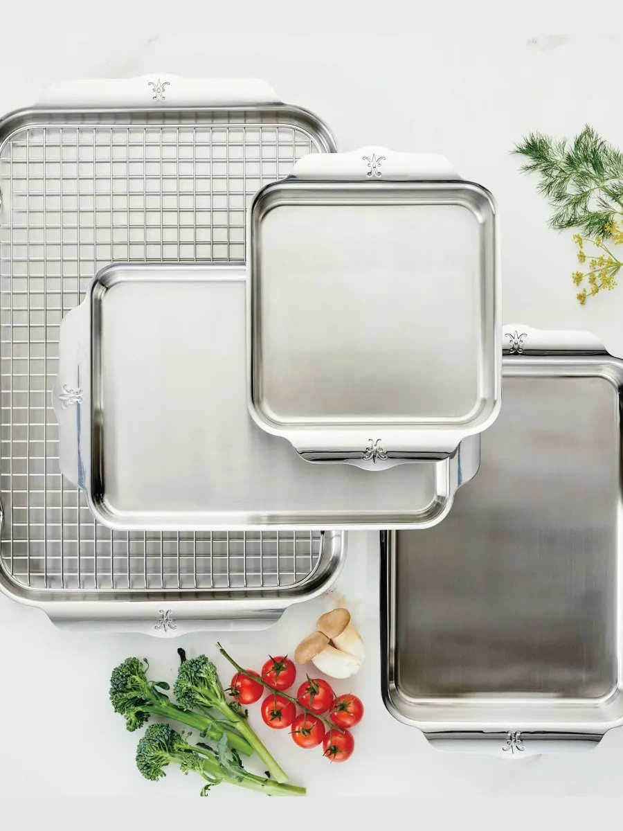 Набор посуды для выпечки Provisions Oven Bond Try-ply из 5 предметов Hestan — изображение 7 из 7, серебристый