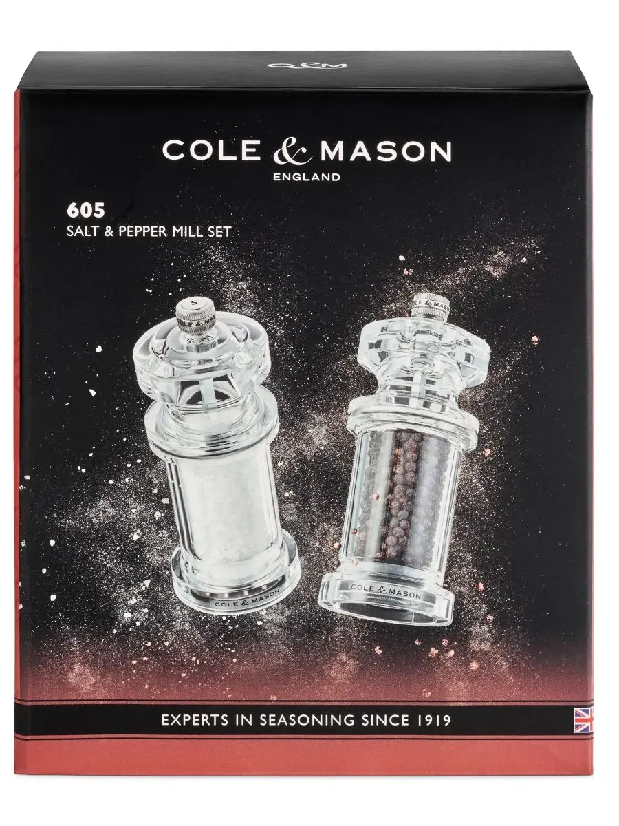 Подарочный набор акриловой мельницы для соли и перца высотой 14 см Cole & Mason — изображение 2 из 6, нет цвета