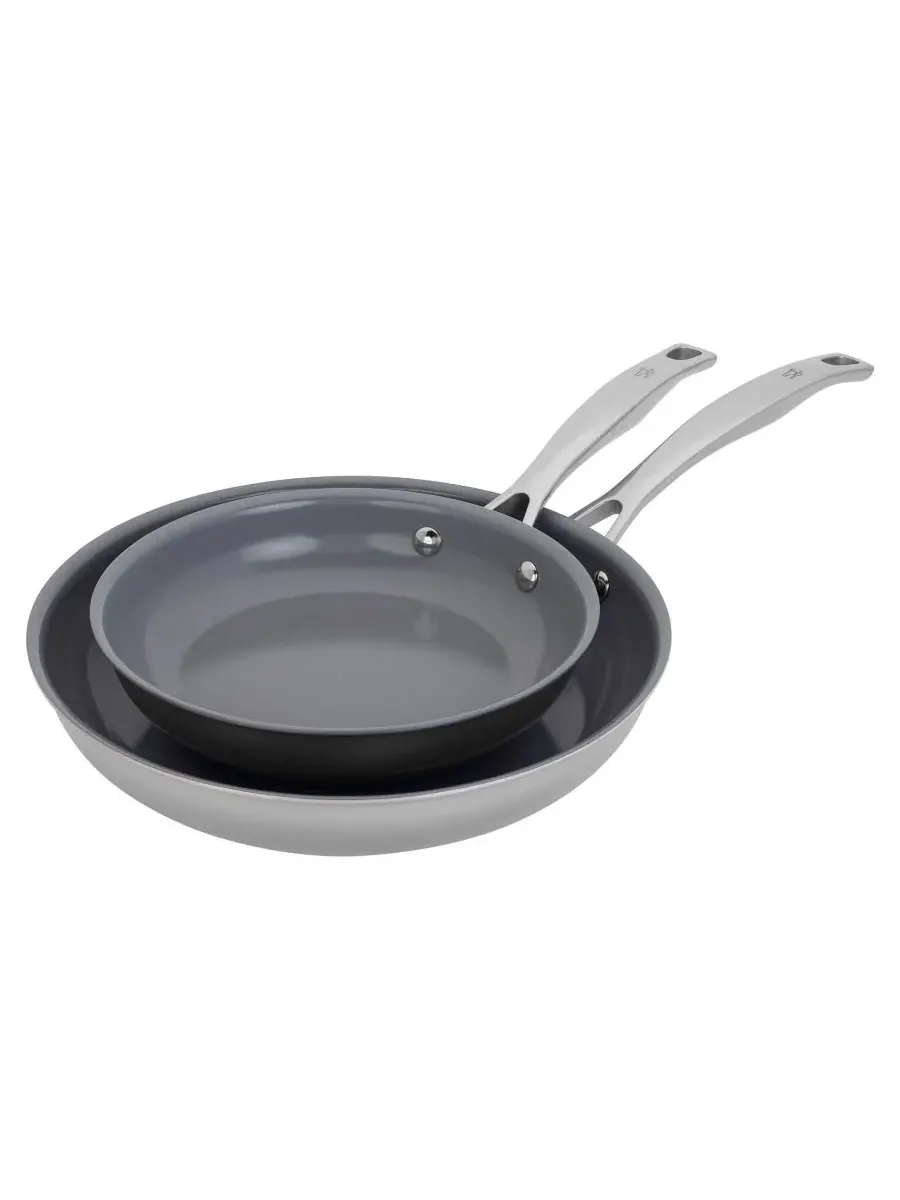 Набор из двух сковородок HENCKELS Clad H3 с керамическим антипригарным покрытием из нержавеющей