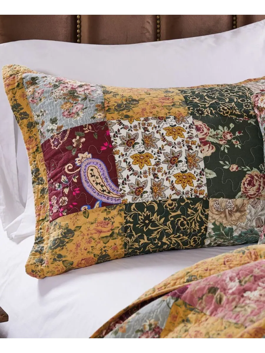 Стеганое одеяло-пэчворк Antique Chic, 100% хлопок, 229x229 см Greenland Home Fashions — изображение 4 из 4, мульти