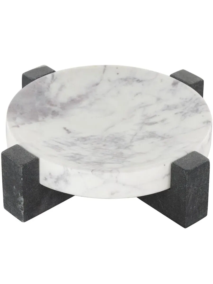 Декоративный поднос из мрамора Modern Tray Rosemary Lane — белый