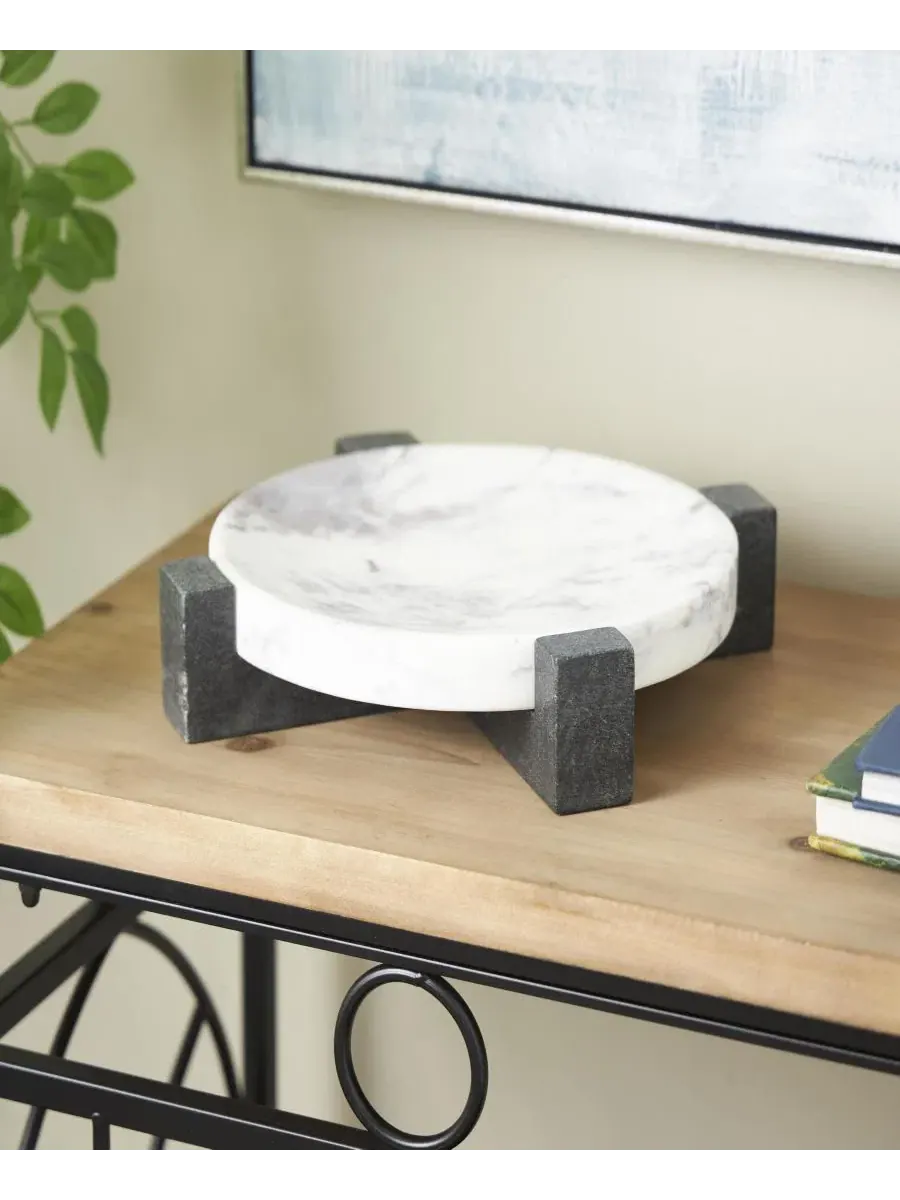 Декоративный поднос из мрамора Modern Tray Rosemary Lane — изображение 2 из 6, белый