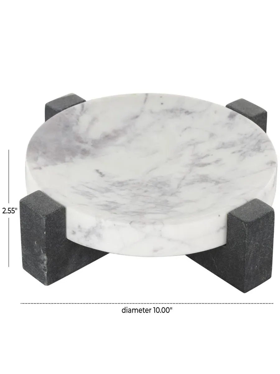 Декоративный поднос из мрамора Modern Tray Rosemary Lane — изображение 6 из 6, белый