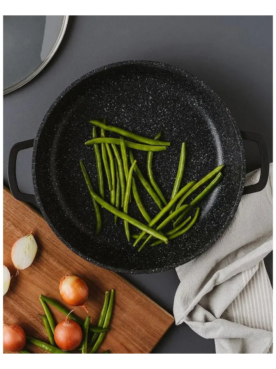 Сковорода STON из литого алюминия, 32 см Cuisine::Pro — изображение 2 из 2, черный