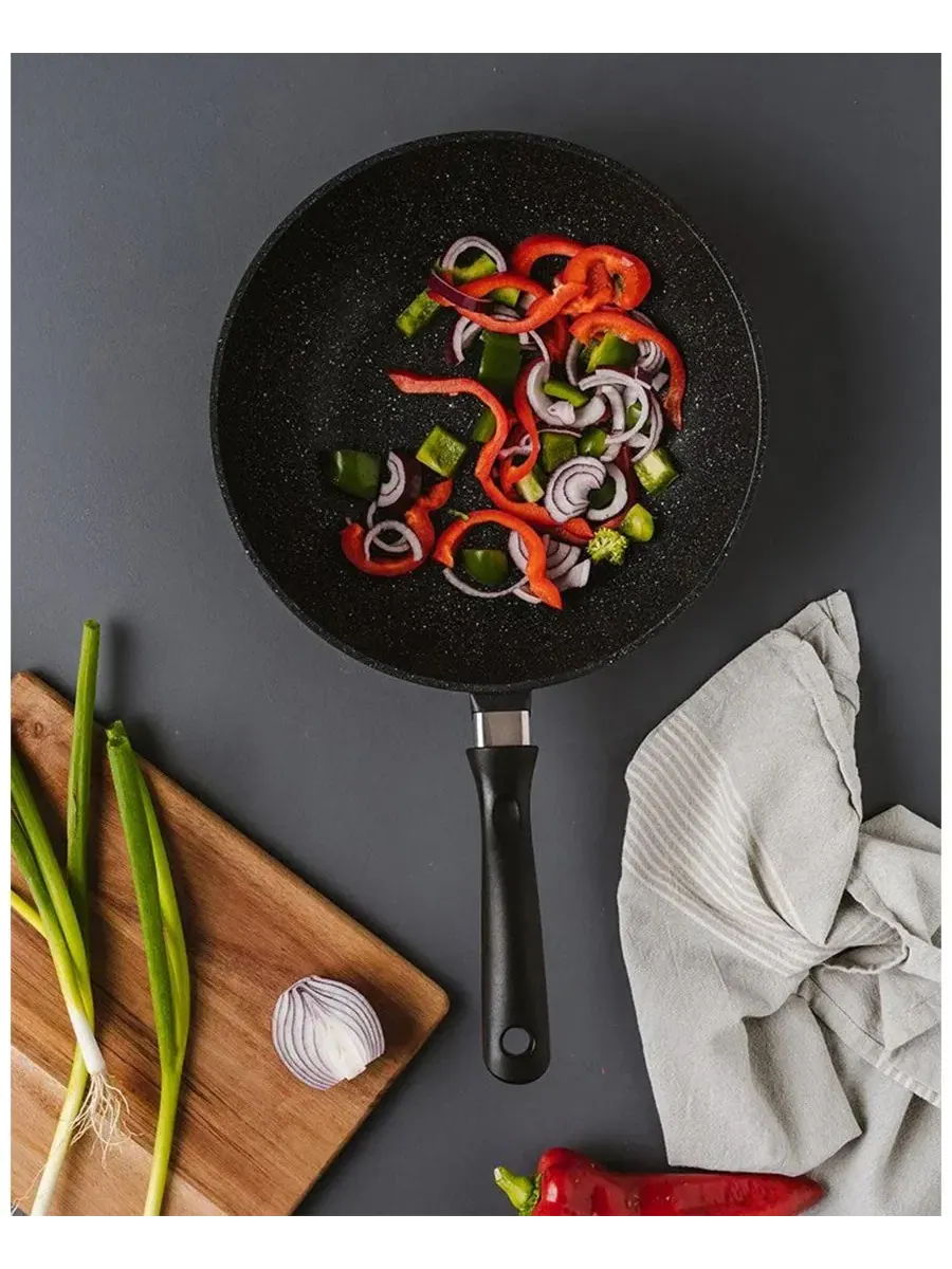 Сковорода STONE из литого алюминия, 28 см Cuisine::Pro — изображение 2 из 2, черный