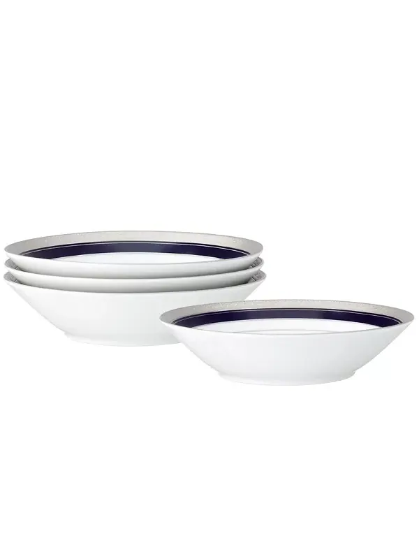 Набор из 4 суповых мисок Crestwood Cobalt Platinum, на 4 персоны Noritake