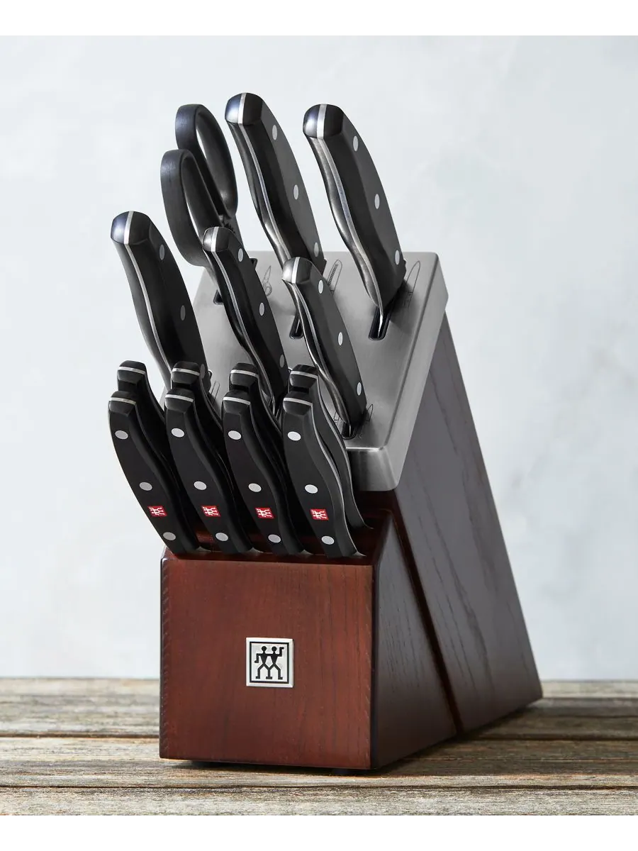 Набор ножей самозатачивающихся ZWILLING Twin Signature, 15 предметов, темно-коричневый/ясень — изображение 3 из 4