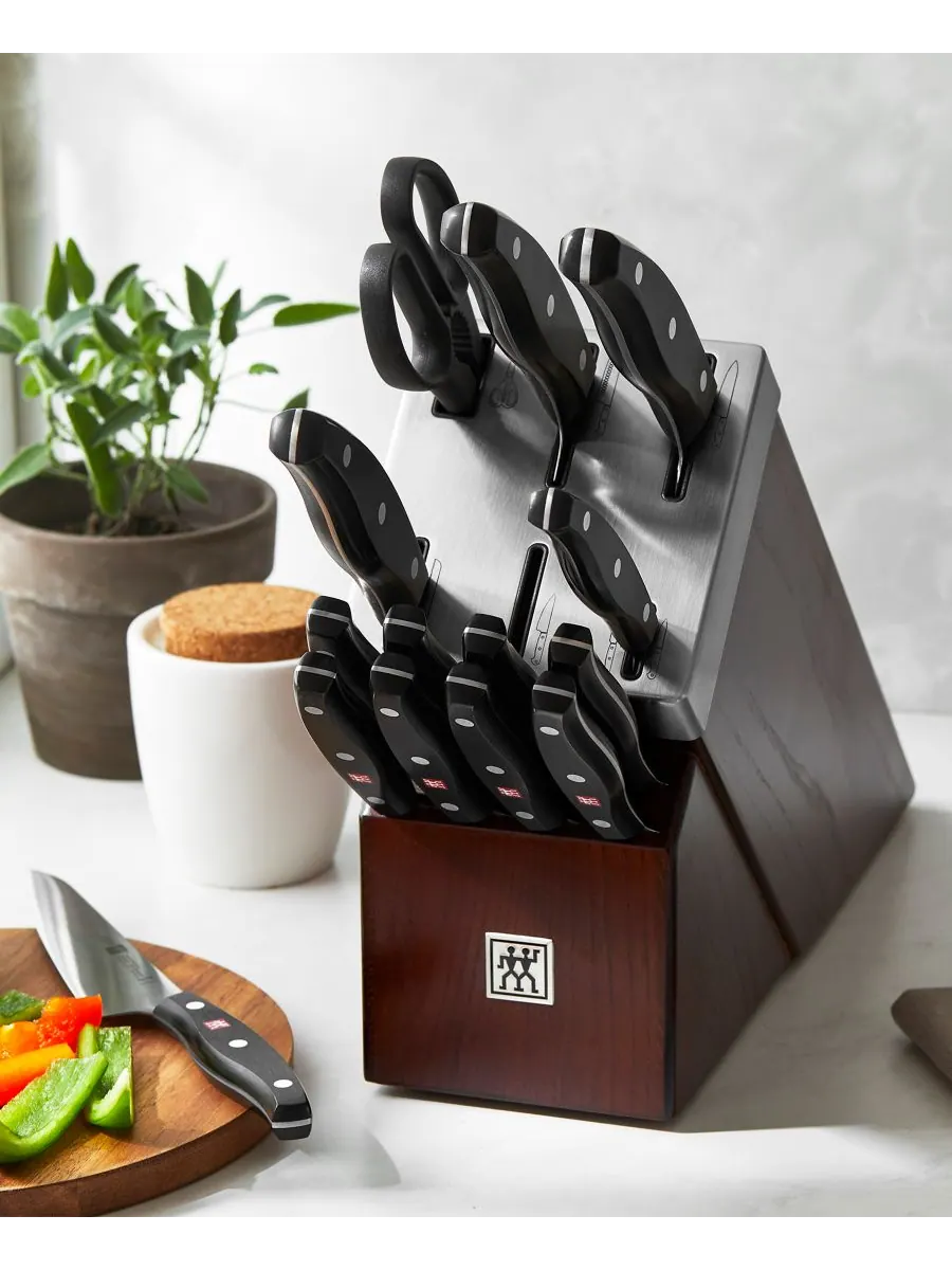 Набор ножей самозатачивающихся ZWILLING Twin Signature, 15 предметов, темно-коричневый/ясень — изображение 4 из 4