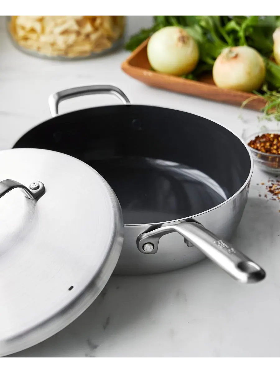 Сотейник с крышкой GreenPan GP5 Stainless Steel, 30 см — изображение 2 из 6, серебряный