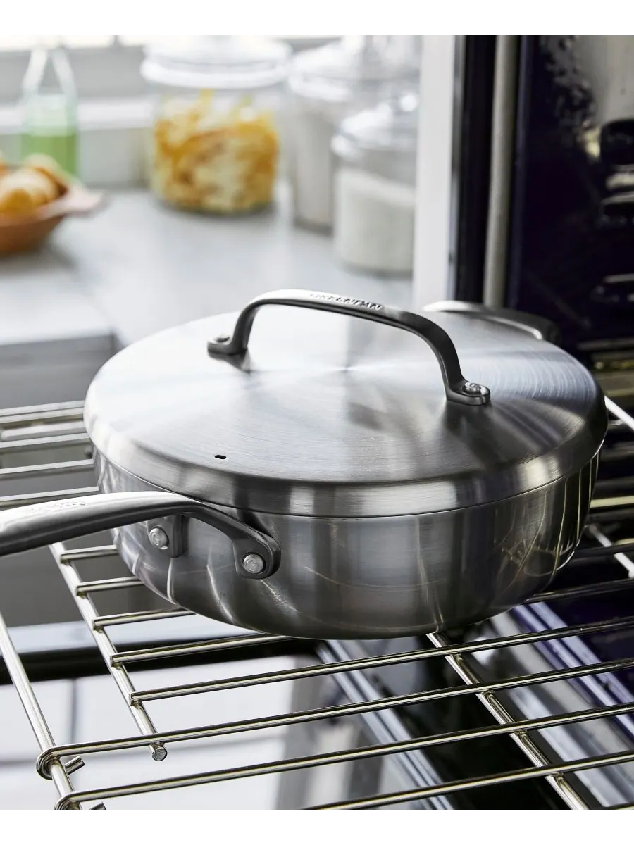 Сотейник с крышкой GreenPan GP5 Stainless Steel, 30 см — изображение 4 из 6, серебряный