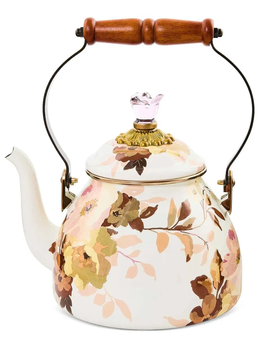 Чайник из эмалированной стали Wild Rose White 1,9 л MacKenzie-Childs